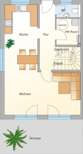 Doppelhaus Erdgeschoss links
